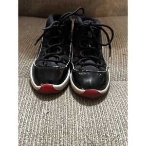Nike Air Jordan 11 Retro Bred 2019 Toddler Shoes Black Red 378040-061 Size 9C